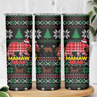 Mamaw Bear Christmas Skinny Tumbler Xmas Holiday Patterns - Wonder Print Shop