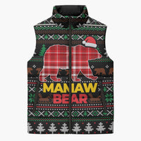 Mamaw Bear Christmas Sleeveless Puffer Jacket Xmas Holiday Patterns - Wonder Print Shop