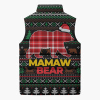 Mamaw Bear Christmas Sleeveless Puffer Jacket Xmas Holiday Patterns - Wonder Print Shop
