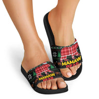 Mamaw Bear Christmas Slide Sandals Xmas Holiday Patterns - Wonder Print Shop