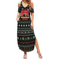 Mamaw Bear Christmas Summer Maxi Dress Xmas Holiday Patterns - Wonder Print Shop