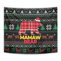 Mamaw Bear Christmas Tapestry Xmas Holiday Patterns - Wonder Print Shop