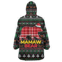 Mamaw Bear Christmas Wearable Blanket Hoodie Xmas Holiday Patterns - Wonder Print Shop