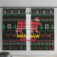 Mamaw Bear Christmas Window Curtain Xmas Holiday Patterns - Wonder Print Shop