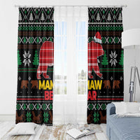 Mamaw Bear Christmas Window Curtain Xmas Holiday Patterns - Wonder Print Shop