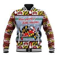 Maryland Symbols Christmas Baseball Jacket Xmas Holiday Patterns - Wonder Print Shop