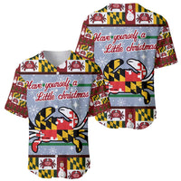 Maryland Symbols Christmas Baseball Jersey Xmas Holiday Patterns - Wonder Print Shop