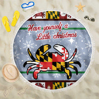 Maryland Symbols Christmas Beach Blanket Xmas Holiday Patterns - Wonder Print Shop