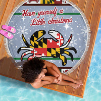 Maryland Symbols Christmas Beach Blanket Xmas Holiday Patterns - Wonder Print Shop