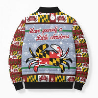Maryland Symbols Christmas Bomber Puffer Jacket Xmas Holiday Patterns - Wonder Print Shop