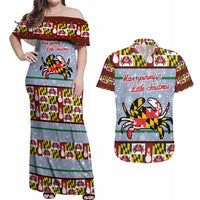 Maryland Symbols Christmas Couples Matching Off Shoulder Maxi Dress and Hawaiian Shirt Xmas Holiday Patterns - Wonder Print Shop
