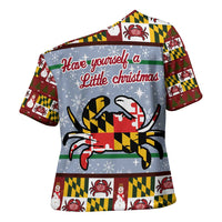 Maryland Symbols Christmas Cross Shoulder Shirt Xmas Holiday Patterns - Wonder Print Shop
