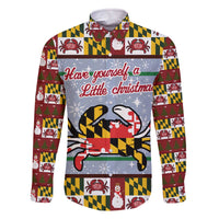 Maryland Symbols Christmas Family Matching Off The Shoulder Long Sleeve Dress and Hawaiian Shirt Xmas Holiday Patterns - Wonder Print Shop