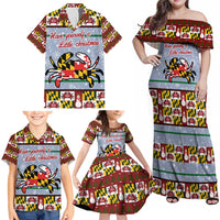 Maryland Symbols Christmas Family Matching Off Shoulder Maxi Dress and Hawaiian Shirt Xmas Holiday Patterns - Wonder Print Shop