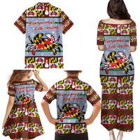 Maryland Symbols Christmas Family Matching Puletasi and Hawaiian Shirt Xmas Holiday Patterns - Wonder Print Shop