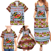 Maryland Symbols Christmas Family Matching Summer Maxi Dress and Hawaiian Shirt Xmas Holiday Patterns - Wonder Print Shop