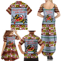 Maryland Symbols Christmas Family Matching Summer Maxi Dress and Hawaiian Shirt Xmas Holiday Patterns - Wonder Print Shop