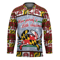 Maryland Symbols Christmas Hockey Jersey Xmas Holiday Patterns - Wonder Print Shop
