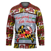 Maryland Symbols Christmas Hockey Jersey Xmas Holiday Patterns - Wonder Print Shop