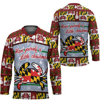Maryland Symbols Christmas Hockey Jersey Xmas Holiday Patterns - Wonder Print Shop