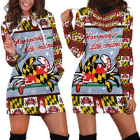 Maryland Symbols Christmas Hoodie Dress Xmas Holiday Patterns - Wonder Print Shop