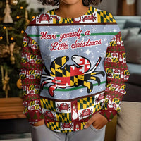 Maryland Symbols Christmas Kid Ugly Christmas Sweater Xmas Holiday Patterns - Wonder Print Shop