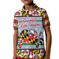 Maryland Symbols Christmas Kid Polo Shirt Xmas Holiday Patterns - Wonder Print Shop