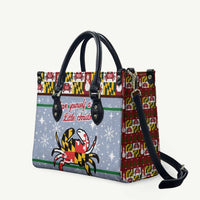 Maryland Symbols Christmas Leather Bag Xmas Holiday Patterns - Wonder Print Shop