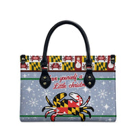 Maryland Symbols Christmas Leather Bag Xmas Holiday Patterns - Wonder Print Shop