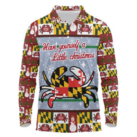 Maryland Symbols Christmas Long Sleeve Polo Shirt Xmas Holiday Patterns - Wonder Print Shop