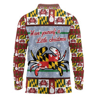 Maryland Symbols Christmas Long Sleeve Polo Shirt Xmas Holiday Patterns - Wonder Print Shop