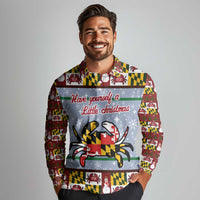 Maryland Symbols Christmas Long Sleeve Polo Shirt Xmas Holiday Patterns - Wonder Print Shop
