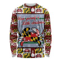 Maryland Symbols Christmas Long Sleeve Shirt Xmas Holiday Patterns - Wonder Print Shop