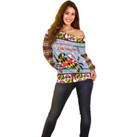 Maryland Symbols Christmas Off Shoulder Sweater Xmas Holiday Patterns - Wonder Print Shop