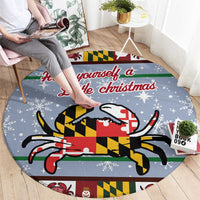 Maryland Symbols Christmas Round Carpet Xmas Holiday Patterns - Wonder Print Shop