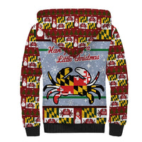 Maryland Symbols Christmas Sherpa Hoodie Xmas Holiday Patterns - Wonder Print Shop