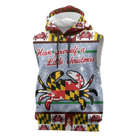 Maryland Symbols Christmas Sleeveless Hoodie Xmas Holiday Patterns - Wonder Print Shop