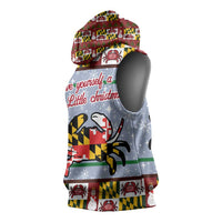 Maryland Symbols Christmas Sleeveless Hoodie Xmas Holiday Patterns - Wonder Print Shop