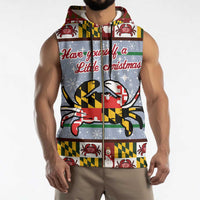 Maryland Symbols Christmas Sleeveless Zip Hoodie Xmas Holiday Patterns - Wonder Print Shop