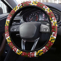 Maryland Symbols Christmas Steering Wheel Cover Xmas Holiday Patterns - Wonder Print Shop