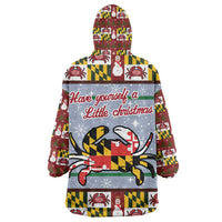 Maryland Symbols Christmas Wearable Blanket Hoodie Xmas Holiday Patterns - Wonder Print Shop