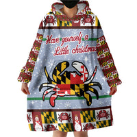 Maryland Symbols Christmas Wearable Blanket Hoodie Xmas Holiday Patterns - Wonder Print Shop