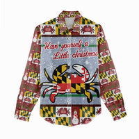 Maryland Symbols Christmas Women Casual Shirt Xmas Holiday Patterns - Wonder Print Shop