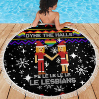 LGBT Lesbians Christmas Beach Blanket Xmas Holiday Patterns - Wonder Print Shop