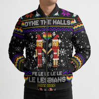 LGBT Lesbians Christmas Bomber Puffer Jacket Xmas Holiday Patterns - Wonder Print Shop