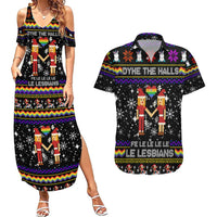 LGBT Lesbians Christmas Couples Matching Summer Maxi Dress and Hawaiian Shirt Xmas Holiday Patterns - Wonder Print Shop