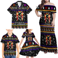 LGBT Lesbians Christmas Family Matching Off Shoulder Maxi Dress and Hawaiian Shirt Xmas Holiday Patterns - Wonder Print Shop