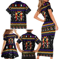 LGBT Lesbians Christmas Family Matching Short Sleeve Bodycon Dress and Hawaiian Shirt Xmas Holiday Patterns - Wonder Print Shop