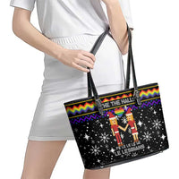 LGBT Lesbians Christmas Leather Tote Bag Xmas Holiday Patterns - Wonder Print Shop
