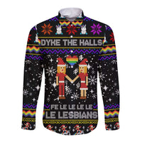 LGBT Lesbians Christmas Long Sleeve Button Shirt Xmas Holiday Patterns - Wonder Print Shop